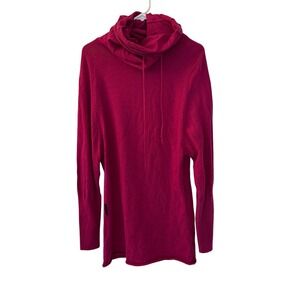 Icebreaker Athena Funnel Neck Merino Wool Sweater, Fuchsia Pink, Size M